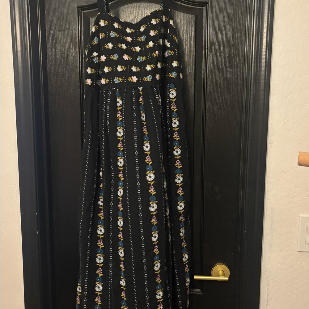 Sonoma Black Floral Textured Dress